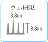 ウェル形状3.8mm×8.8mm